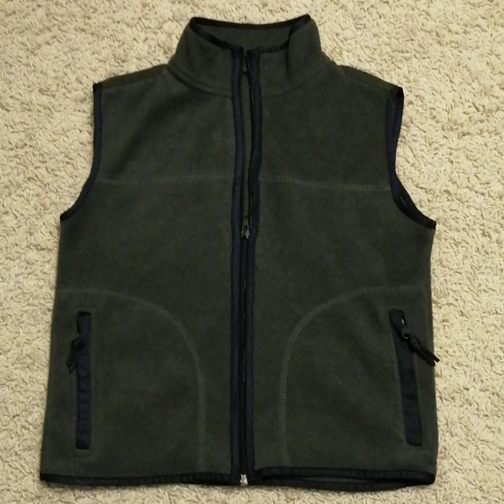 Boys dark green fleece vest